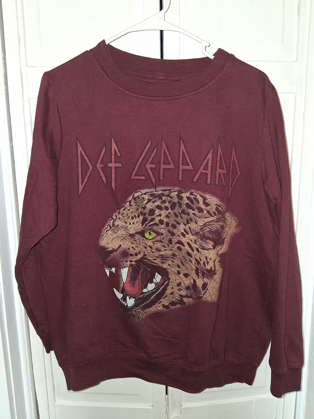 Def Leppard Maroon Graphic Sweatshirt